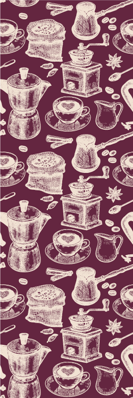 Vinylmatta kök kaffemönster design - Tenstickers