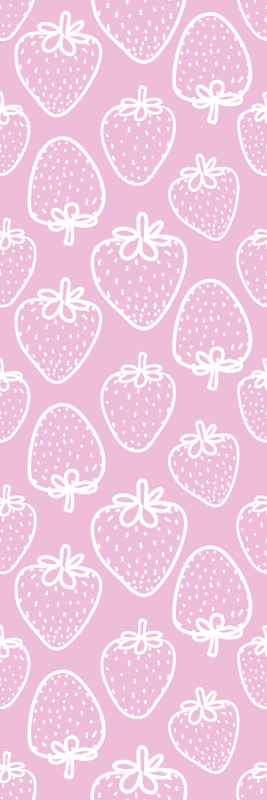 Vinylmatta kök sömlöst mönster med rosa jordgubbar - Tenstickers