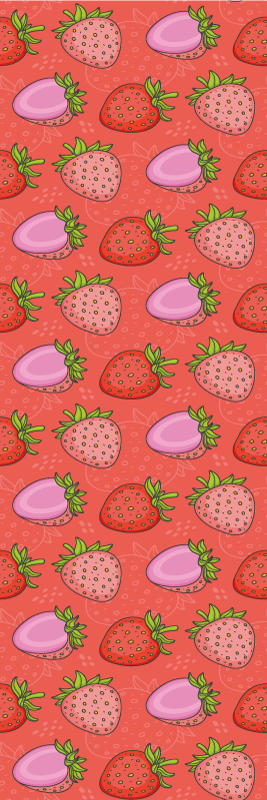 Vinylmatta kök sömlösa röda och rosa jordgubbar - Tenstickers