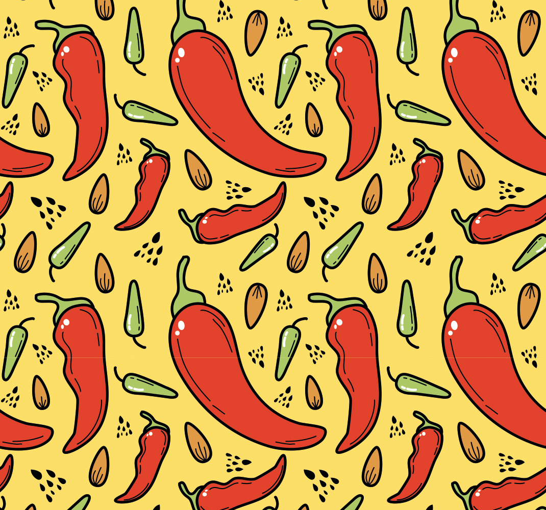 Vinylmatta kök röd och grön het chili - Tenstickers