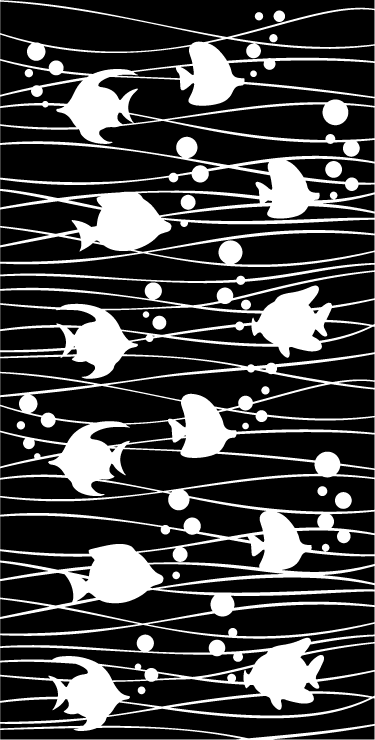 Vinylmatta badrum fiskar och bubblor - Tenstickers