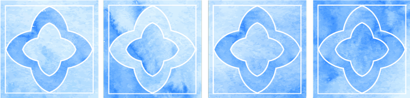 Vinylmatta badrum mosaik i blå nyanser - Tenstickers