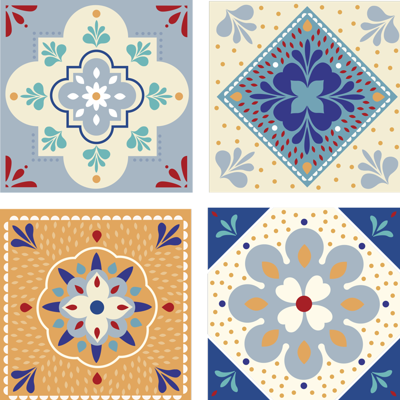 Vinylmatta badrum färgglad palett - Tenstickers