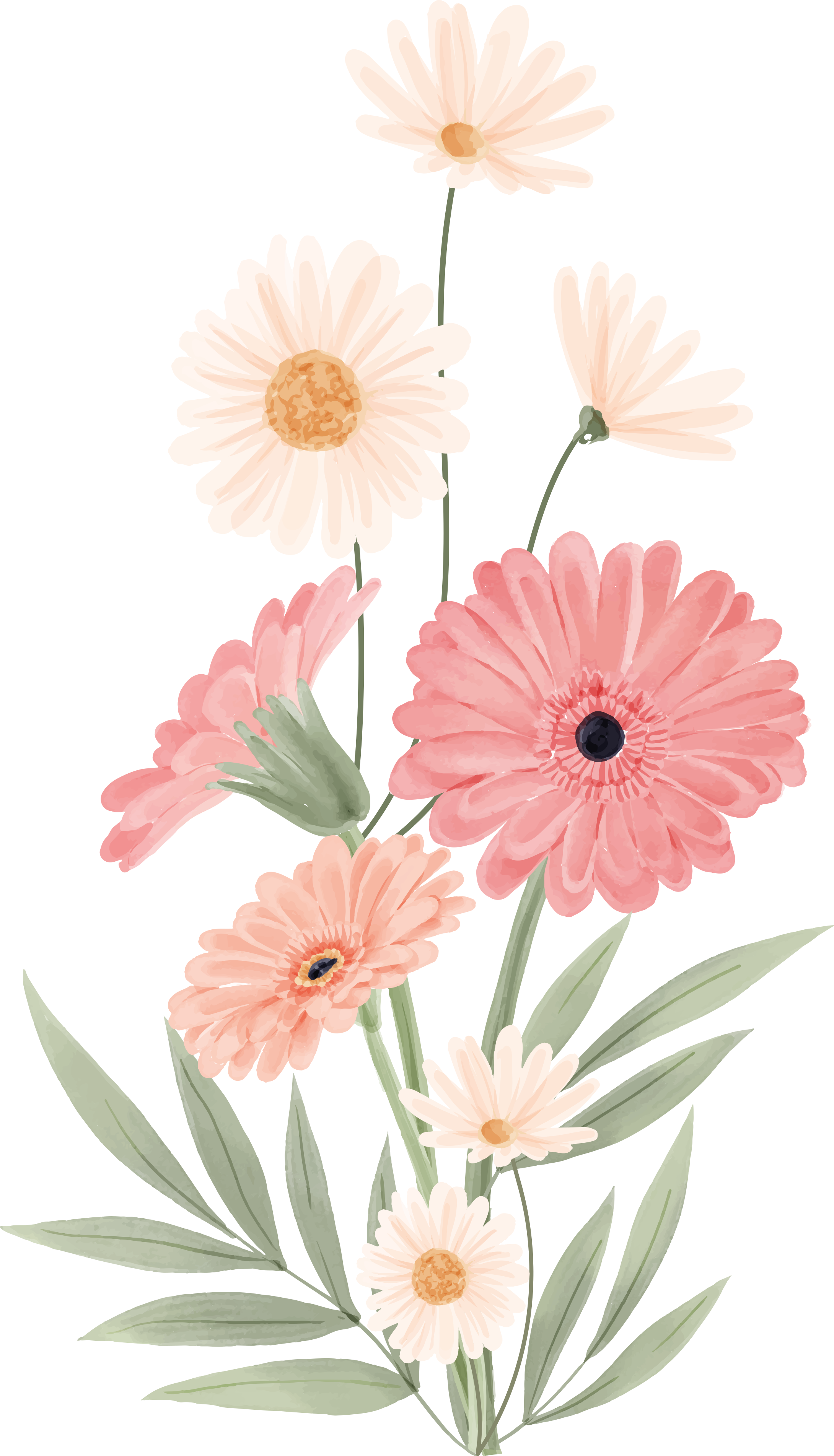 Vinylmatta badrum med rosa prästkragar - Tenstickers