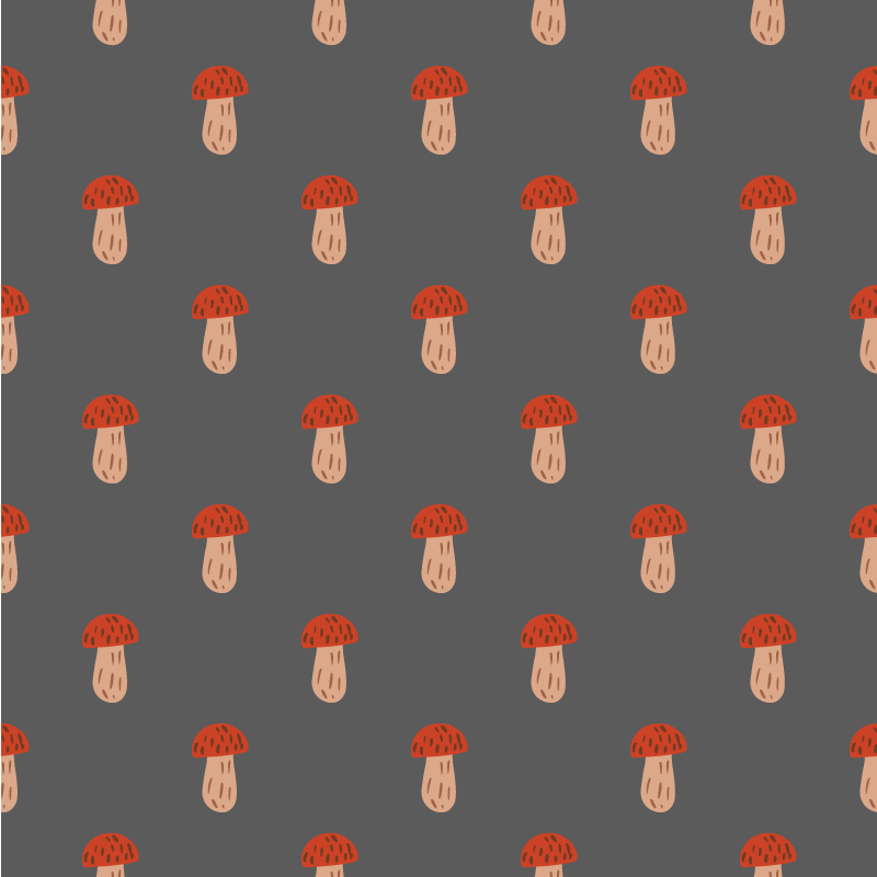 Vinylmatta blommor och växter klassiska svampar grå - Tenstickers