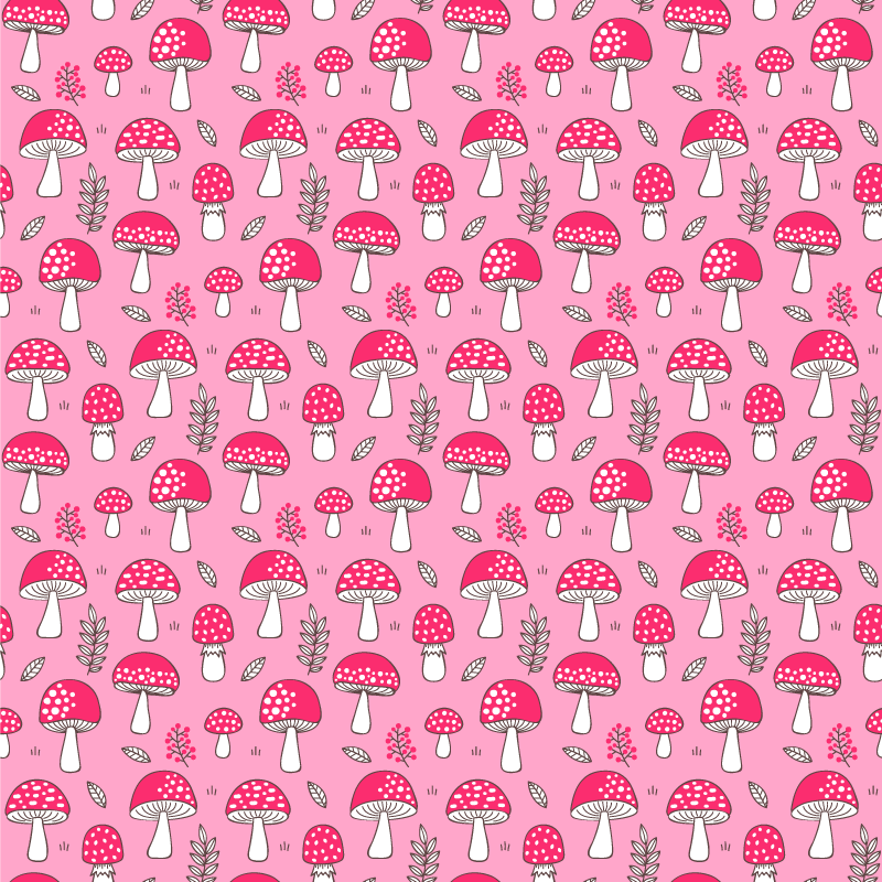 Vinylmatta blommor och växter klassiska svampar och växter - Tenstickers