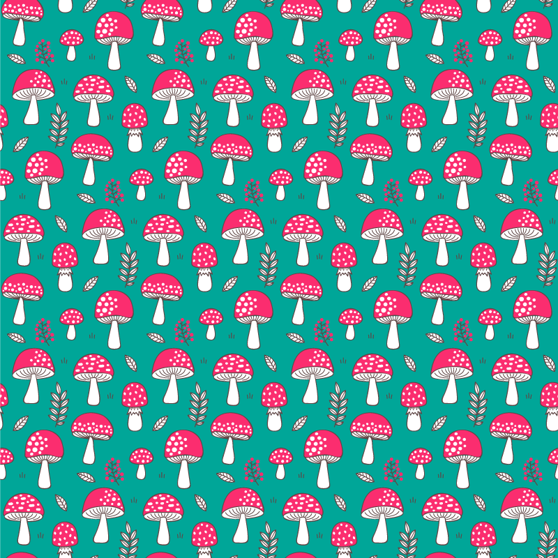 Vinylmatta blommor och växter klassiska svampar - Tenstickers