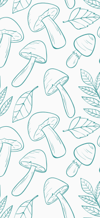 Vinylmatta blommor och växter med svampmönster blått - Tenstickers