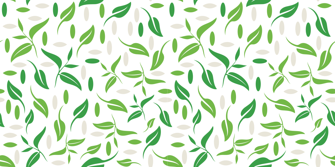 Vinylmatta blommor och växter små gröna bladmönster - Tenstickers