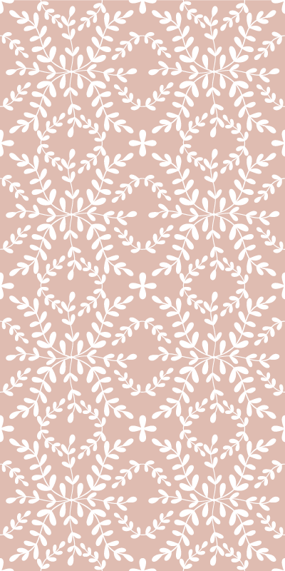 Vinylmatta blommor och växter med vintage bladmönster - Tenstickers