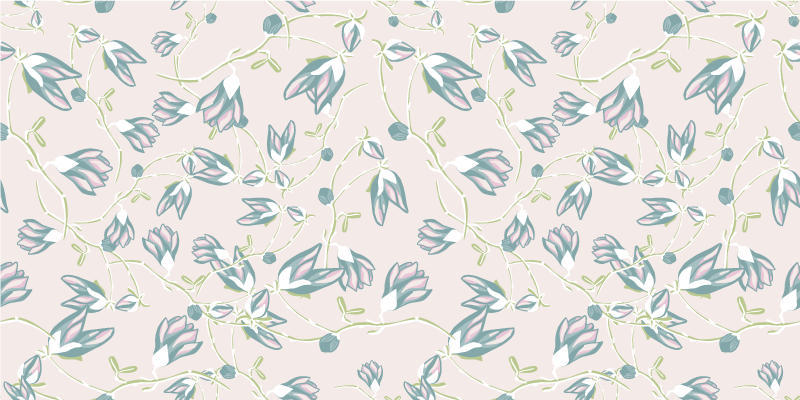 Vinylmatta blommor och växter med löv och blommor - Tenstickers