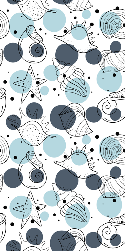 Vinylmatta blommor och växter stiliga snäckmönster - Tenstickers