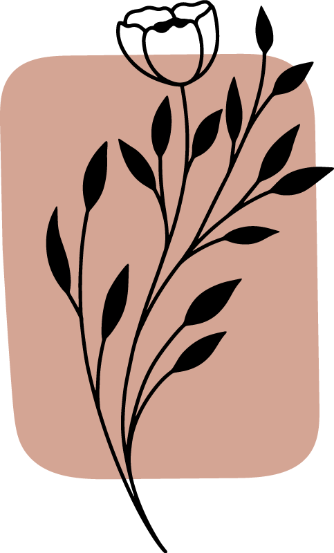 Vinylmatta blommor och växter stiliga blommor - Tenstickers