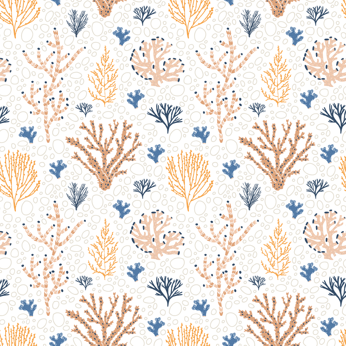 Vinylmatta blommor och växter stiligt korallmönster - Tenstickers