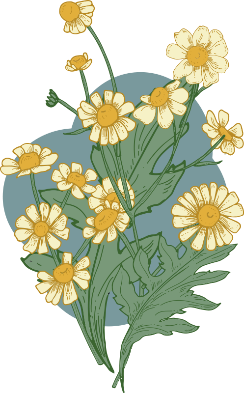 Vinylmatta blommor och växter vivid blomkomposition - Tenstickers