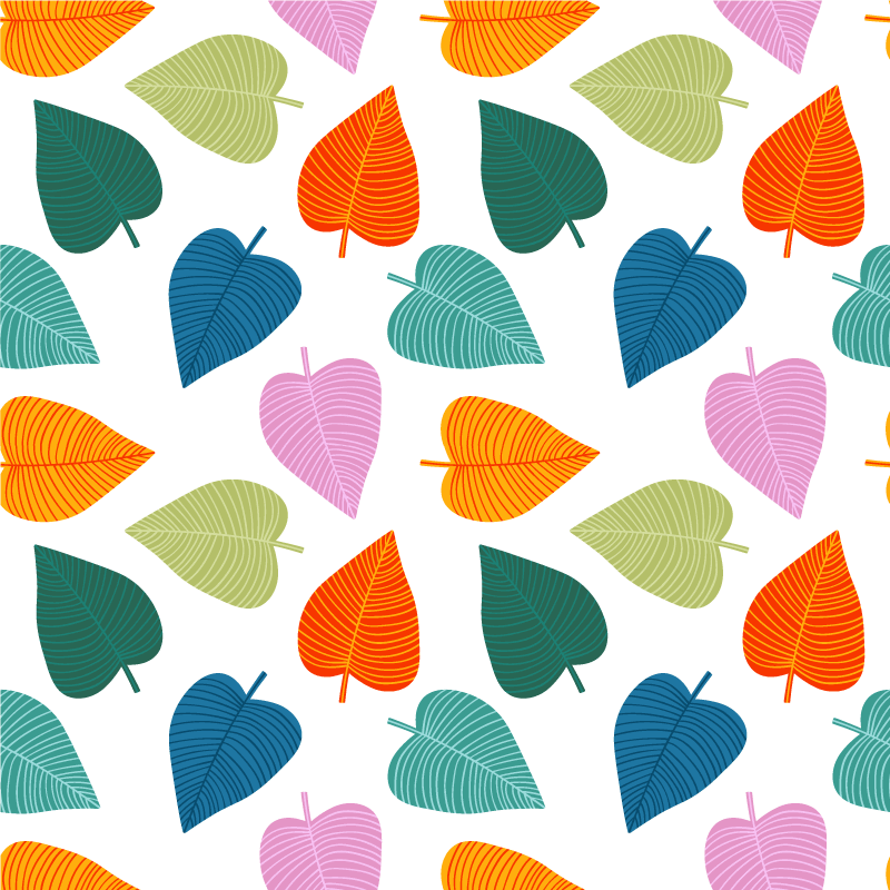 Vinylmatta blommor och växter med livfulla bladmotiv - Tenstickers