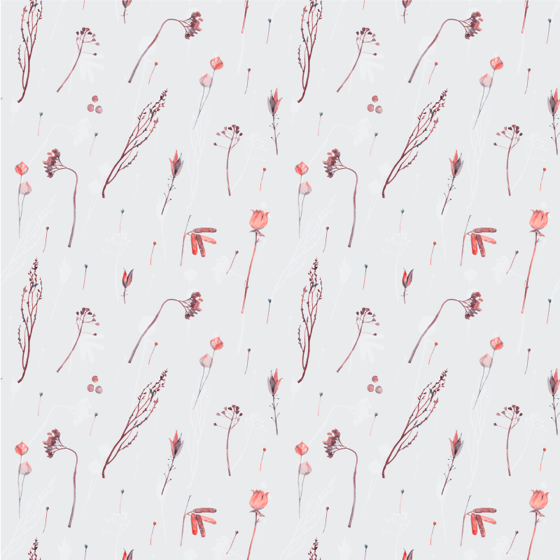 Vinylmatta blommor och växter med delikat blommönster - Tenstickers