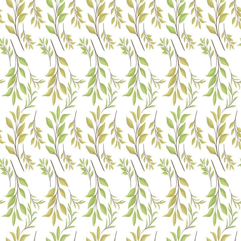 Vinylmatta blommor och växter lushigt grönt mönster - Tenstickers