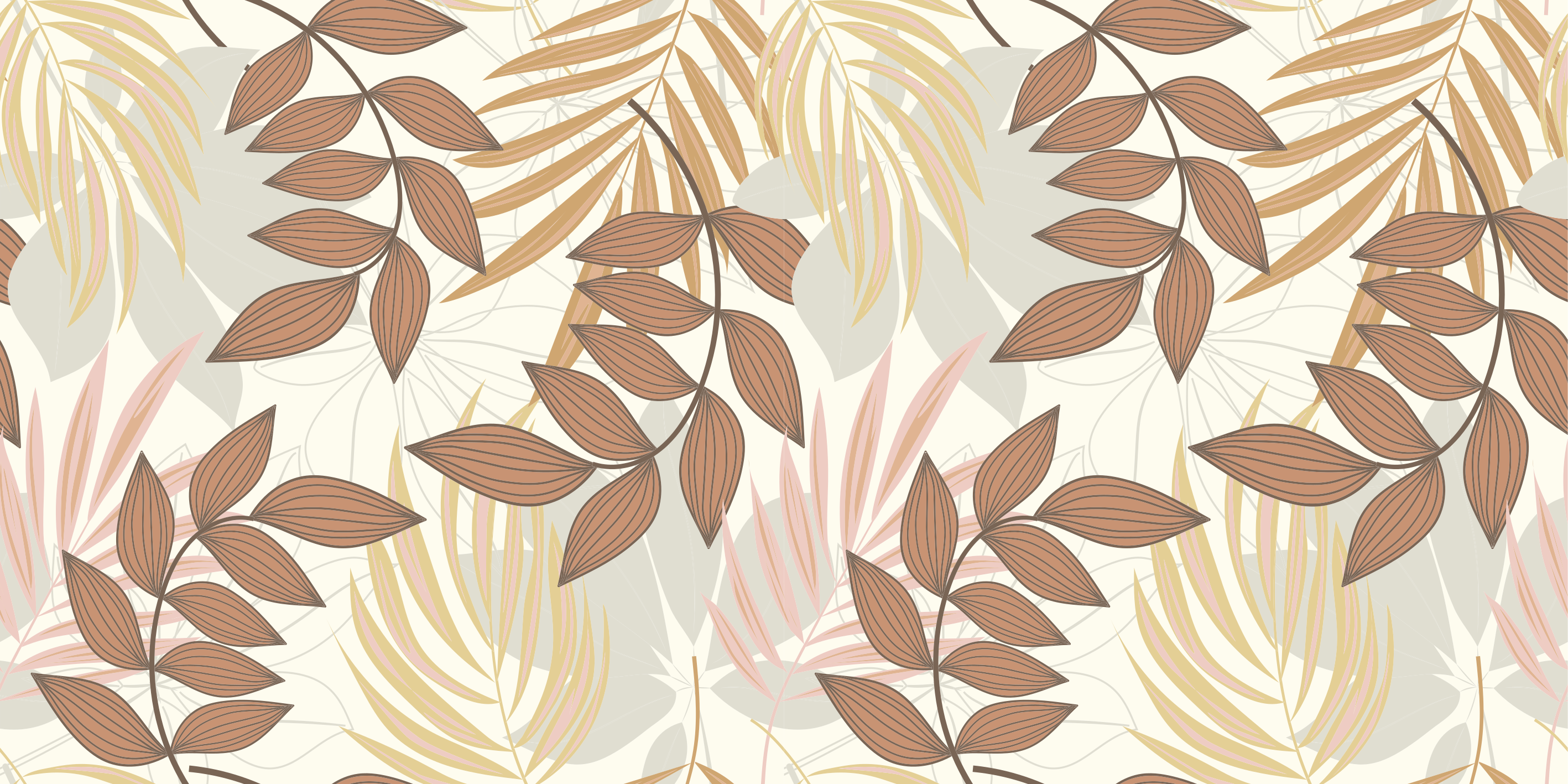 Vinylmatta blommor och växter elegant bladinspiration - Tenstickers