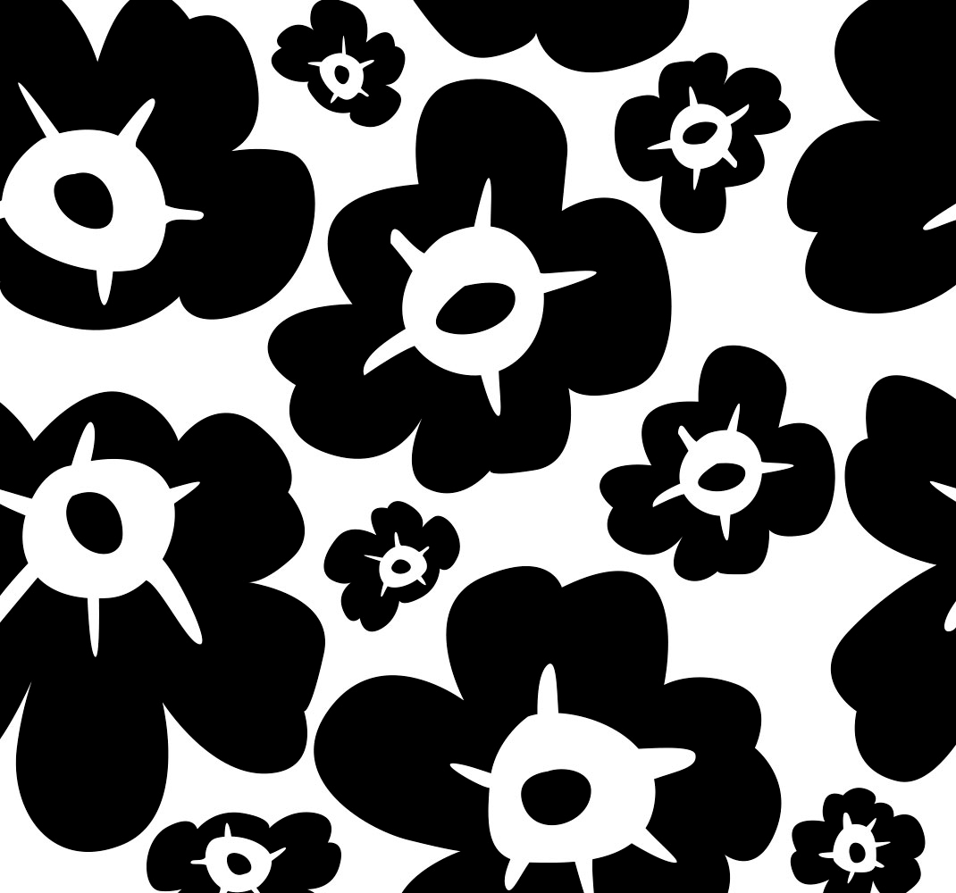 Vinylmatta sovrum svart vallmo - Tenstickers