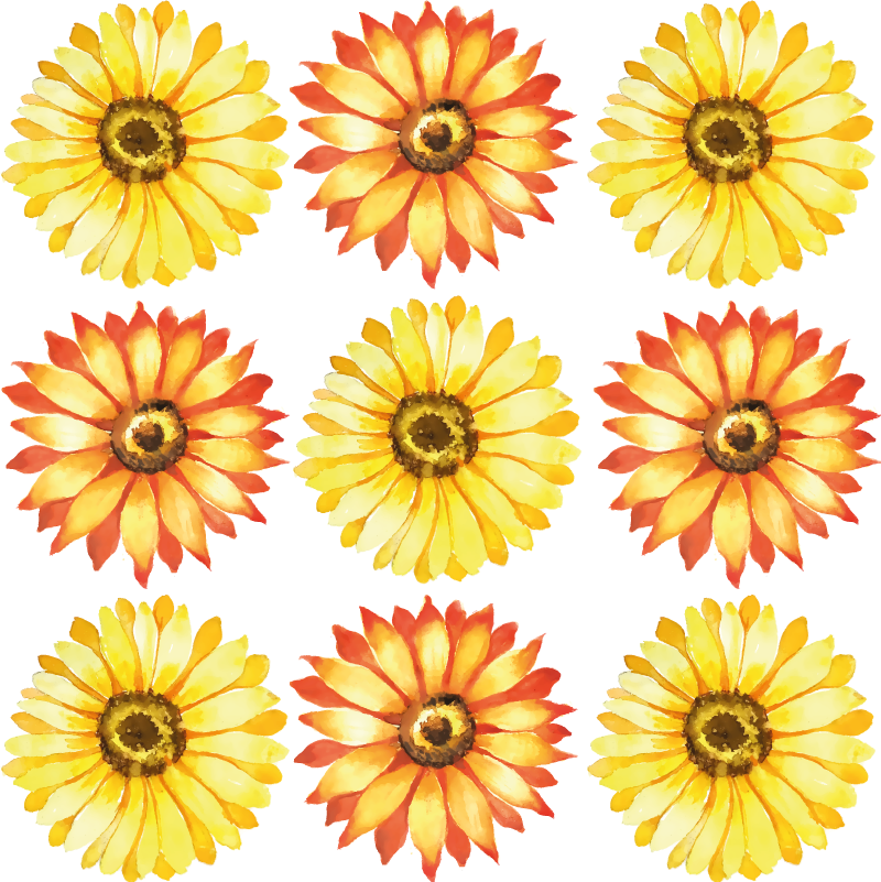 Vibrerande blommor vinylmatta sovrum - Tenstickers