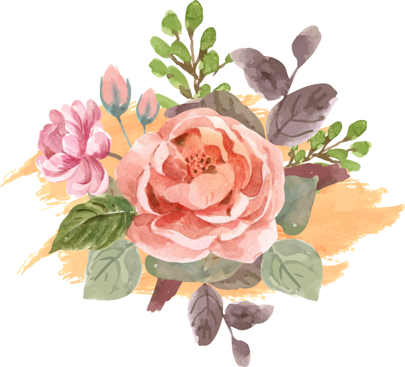 Blush bloom komposition vinylmatta sovrum - Tenstickers