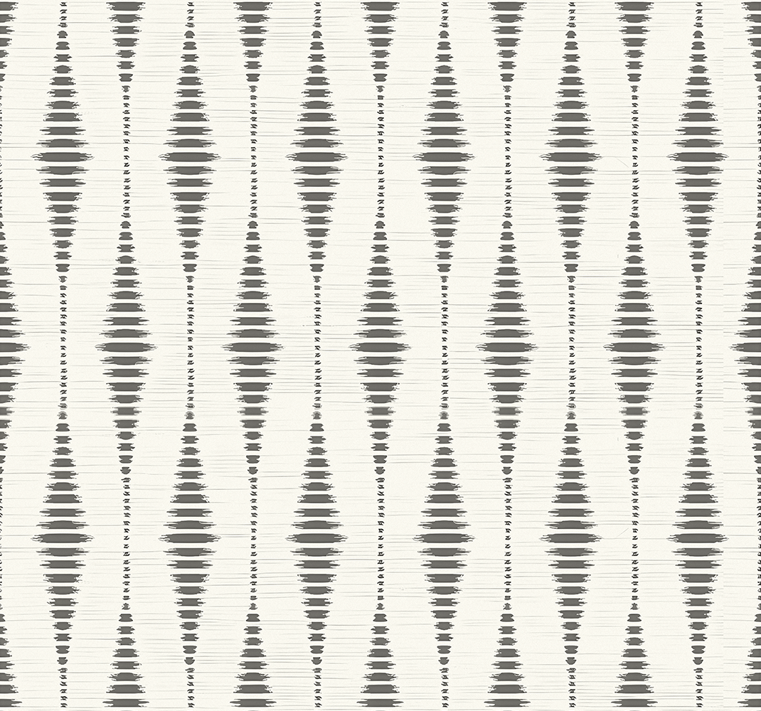 Vinylmatta geometrisk "rabaul ikat" grå och beige - Tenstickers