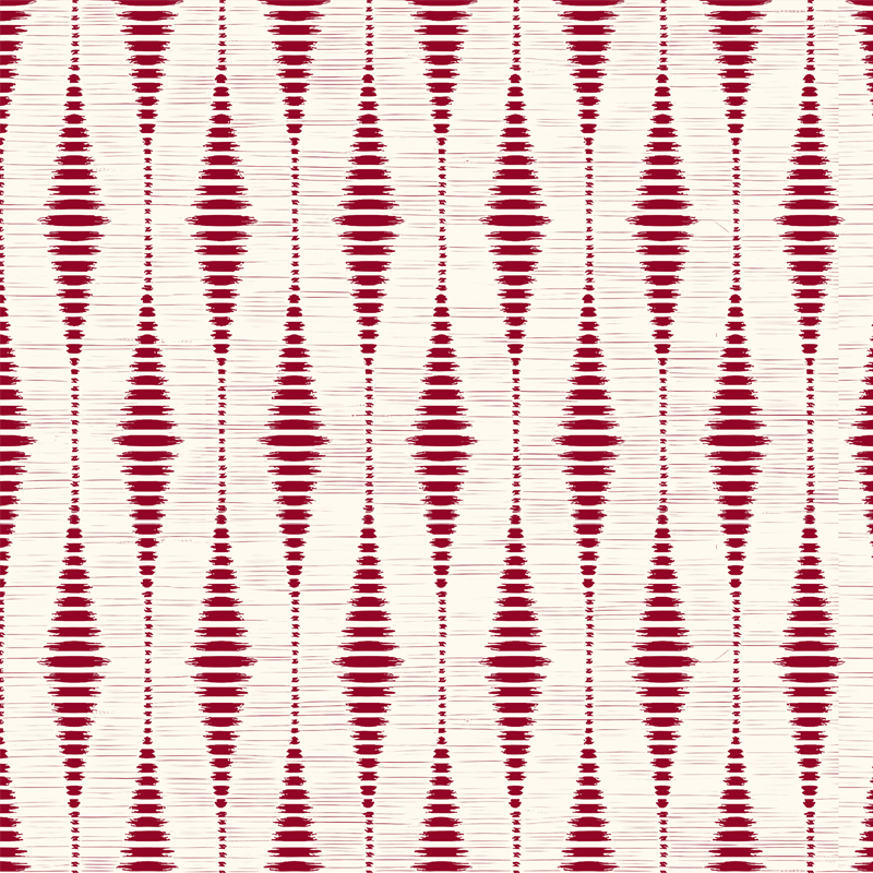 Vinylmatta geometrisk röd rabaul ikat - Tenstickers