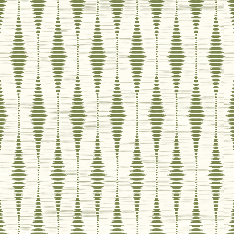 Vinylmatta geometrisk mossa grön rabaul ikat - Tenstickers