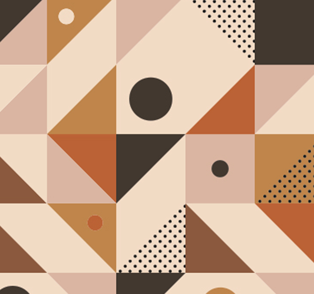 Vinylmatta geometrisk brun lapptäckta - Tenstickers