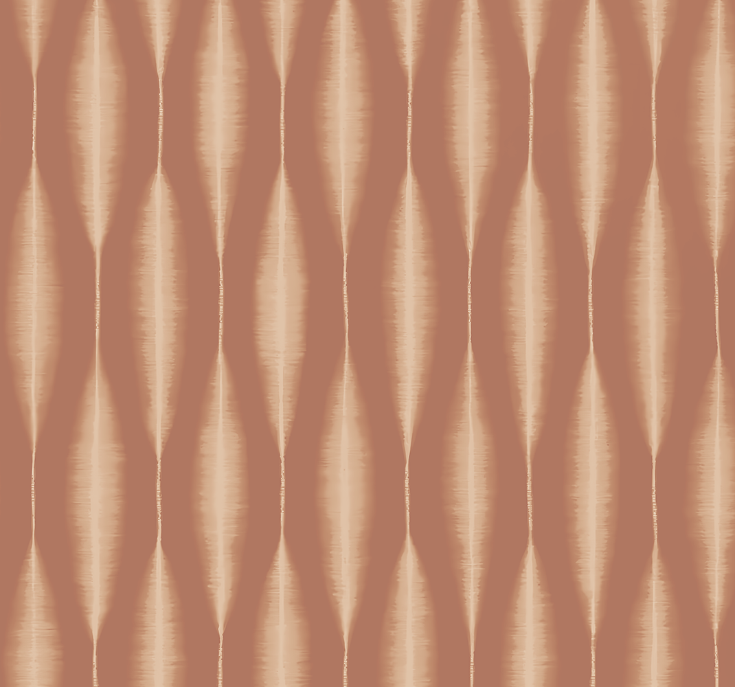 Vinylmatta geometrisk ikat kasuri mocha mousse - Tenstickers
