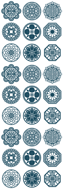 Vinylmatta geometrisk koreanska former - Tenstickers