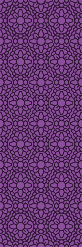 Vinylmatta geometrisk lila cirkelblommor - Tenstickers