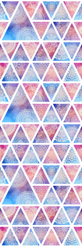 Vinylmatta geometrisk etniska blommiga trianglar - Tenstickers