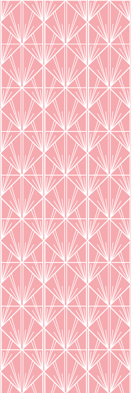 Vinylmatta geometrisk modern konst rosa och vit mönster - Tenstickers