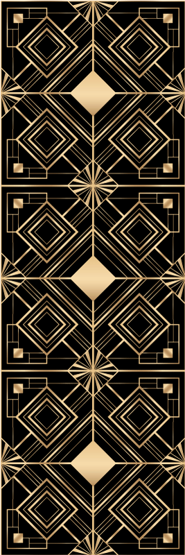 Vinylmatta geometrisk modern konst svart och guld mönster - Tenstickers