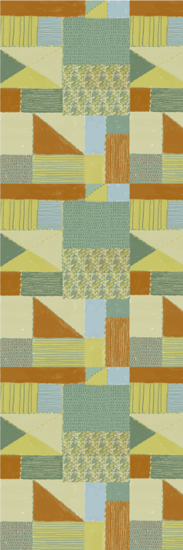 Vinylmatta geometrisk patchwork färgglad triangel - Tenstickers