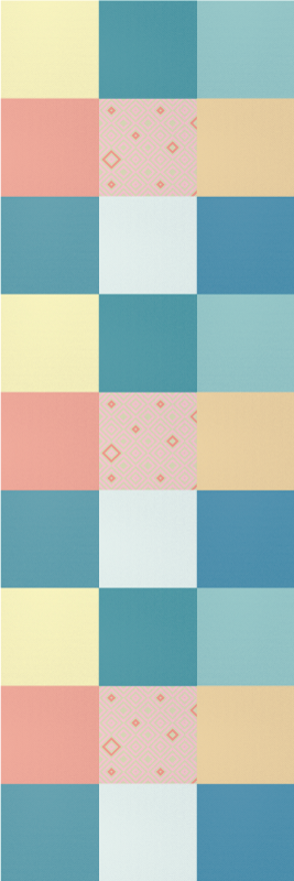 Vinylmatta geometrisk patchwork färgglad retro mönster - Tenstickers