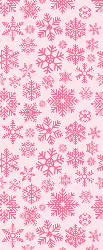 Vinylmatta jul med rosa snöflingor design - Tenstickers