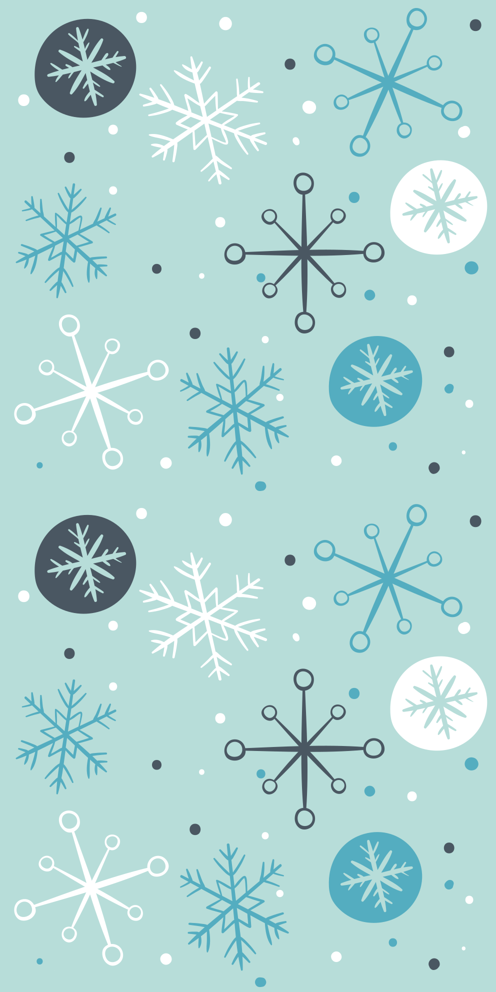 Vinylmatta jul dekorativa blå och vita snöflingor - Tenstickers