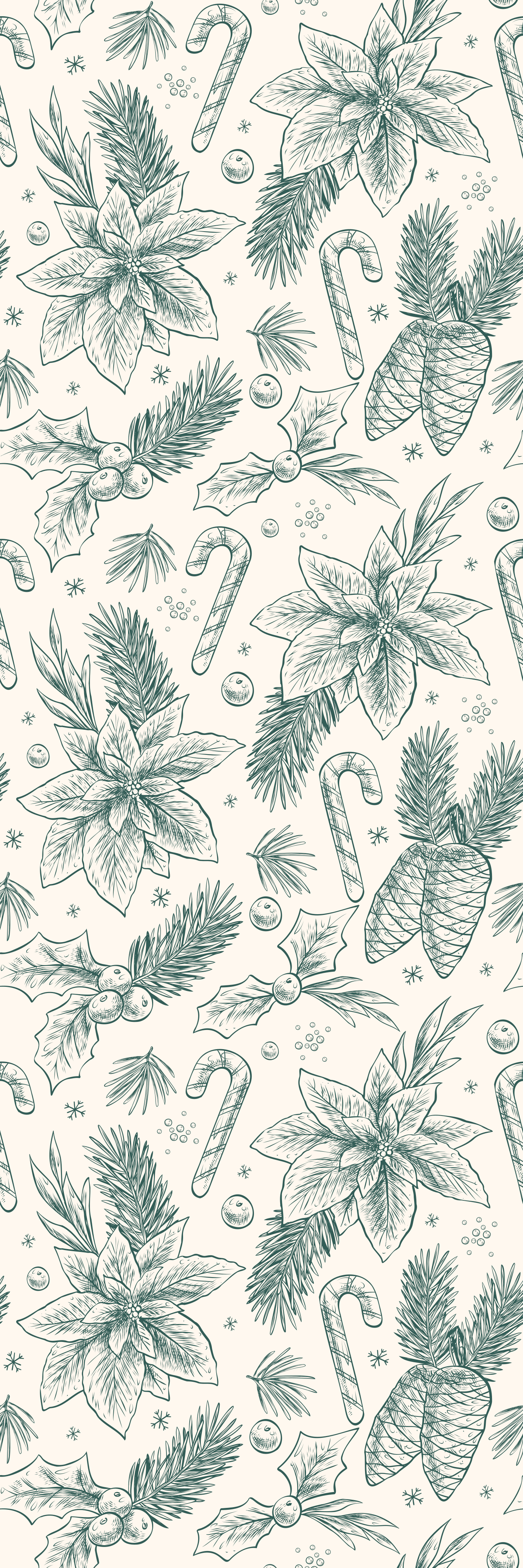 Vinylmatta jul handritad mönster med julklappar - Tenstickers