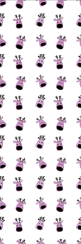 Vinylmatta jul rosa hjort julmönster - Tenstickers