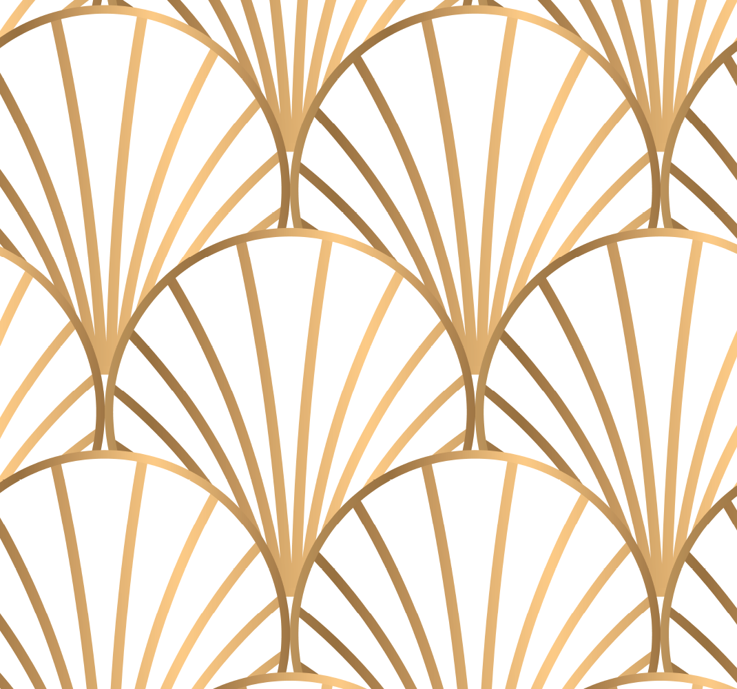 Vinylmatta sovrum i art deco vitt och guld - Tenstickers