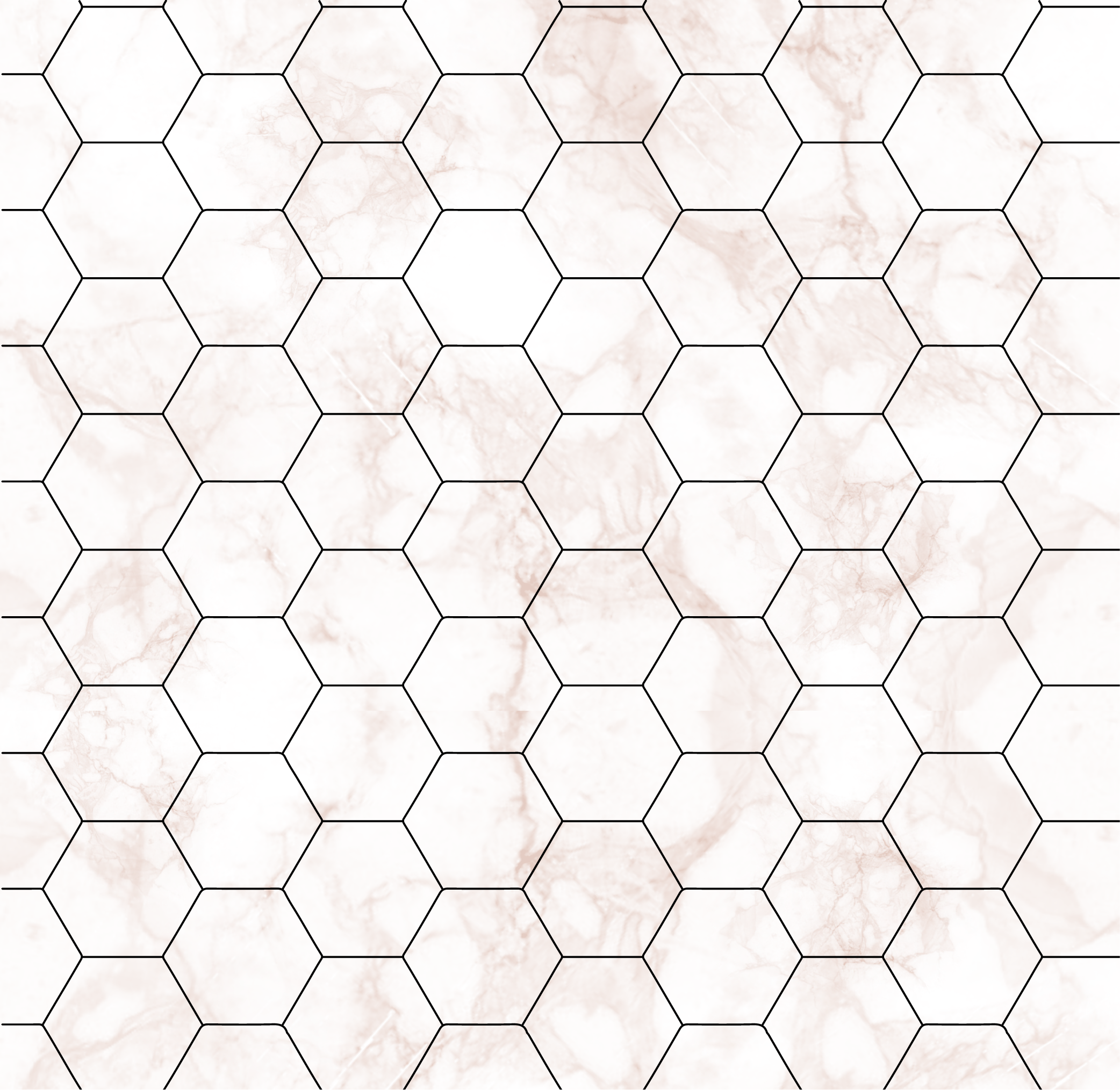 Vinylmatta sovrum i marmor hexagonplattor - Tenstickers