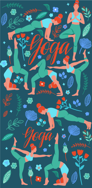 Vinylmatta sovrum kvinna som gör yoga - Tenstickers