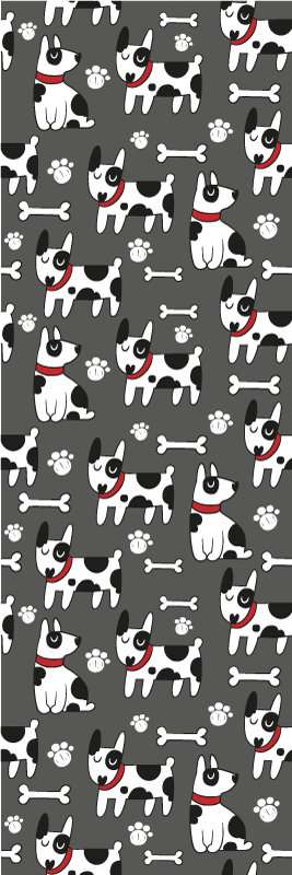 Vinylmatta sovrum fantastisk svart och vit hund - Tenstickers