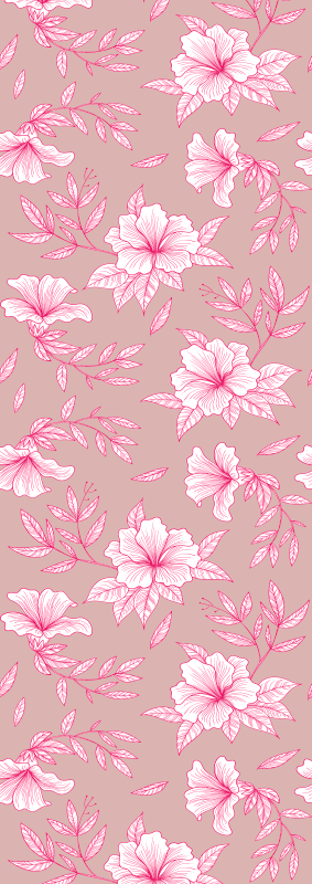 Vinylmatta sovrum neonrosa lotus - Tenstickers