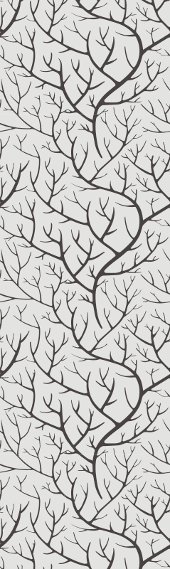 Vinylmatta sovrum tunna grå grenar med fåglar - Tenstickers