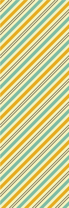 Vinylmatta sovrum med vintage diagonalt trikolor mönster - Tenstickers