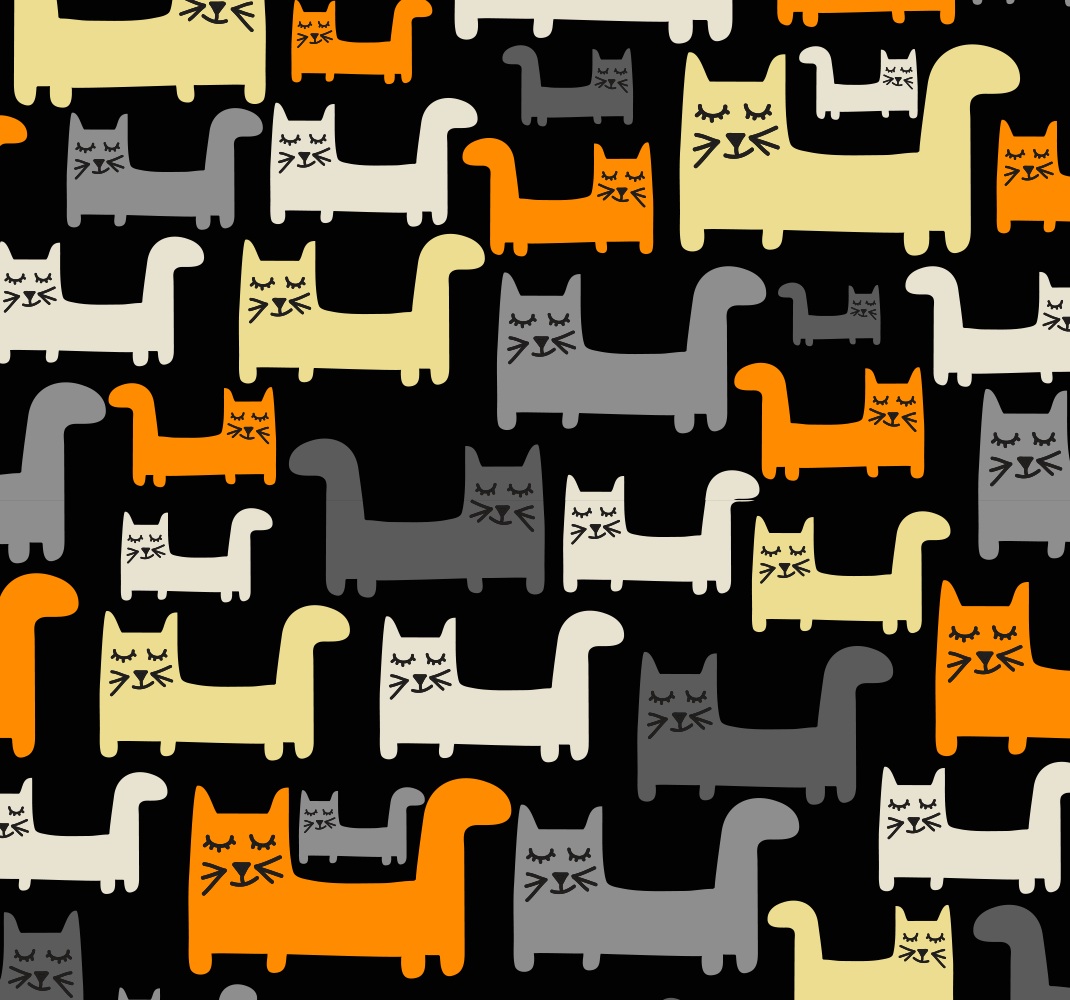 Vinylmatta sovrum färgglada geometriska katter - Tenstickers